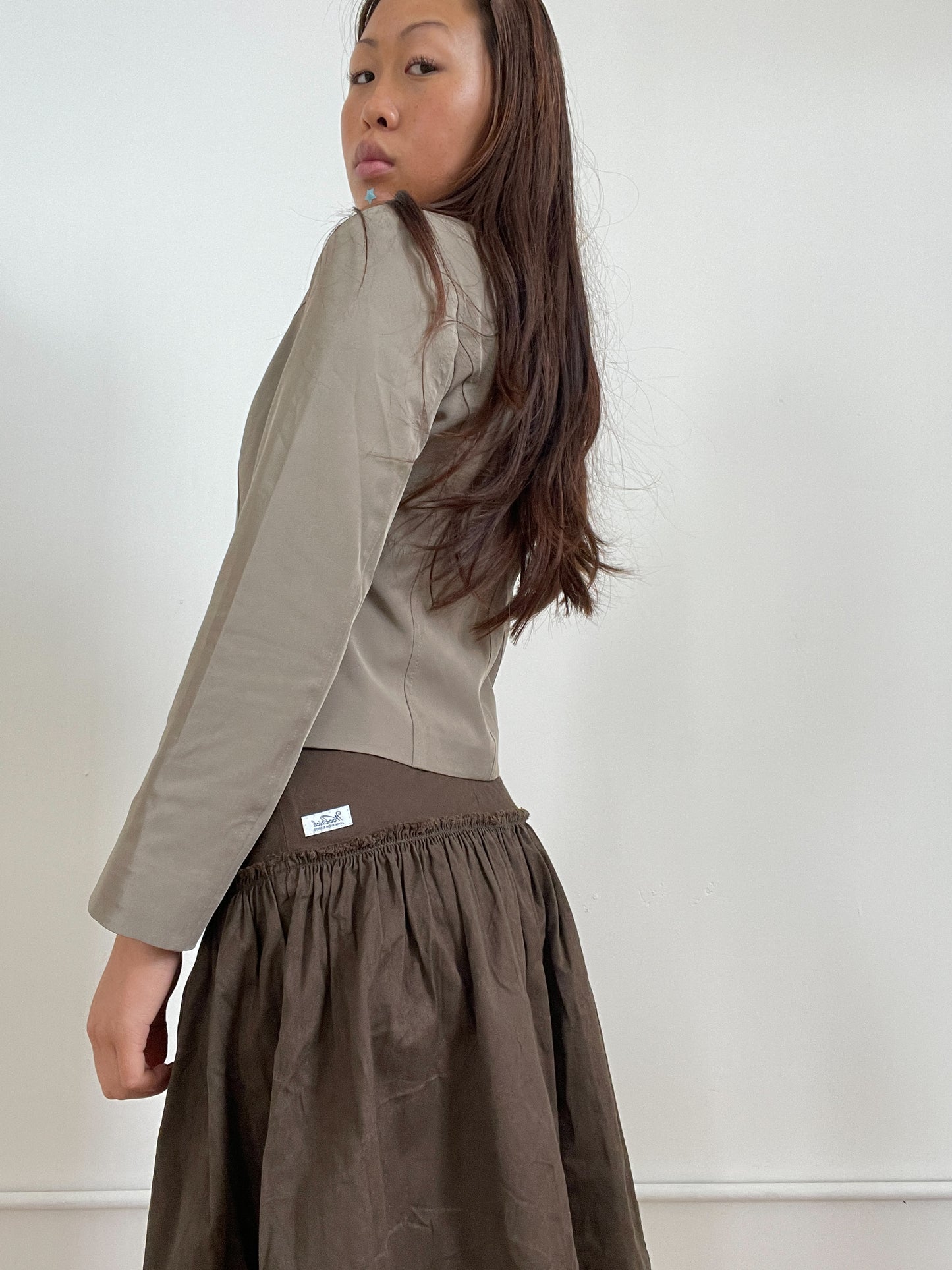 Dark Beige Zip Up Jacket