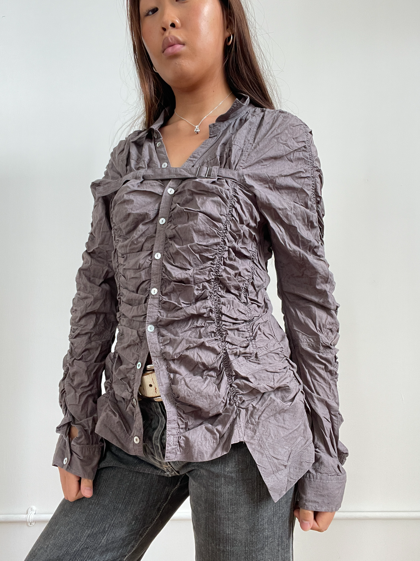 Vintage Grey Structured Shirt