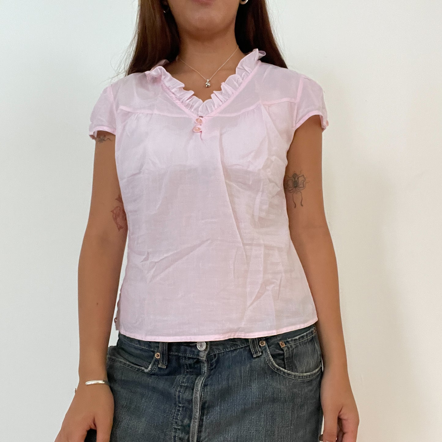 Vintage Pink Babydoll Top