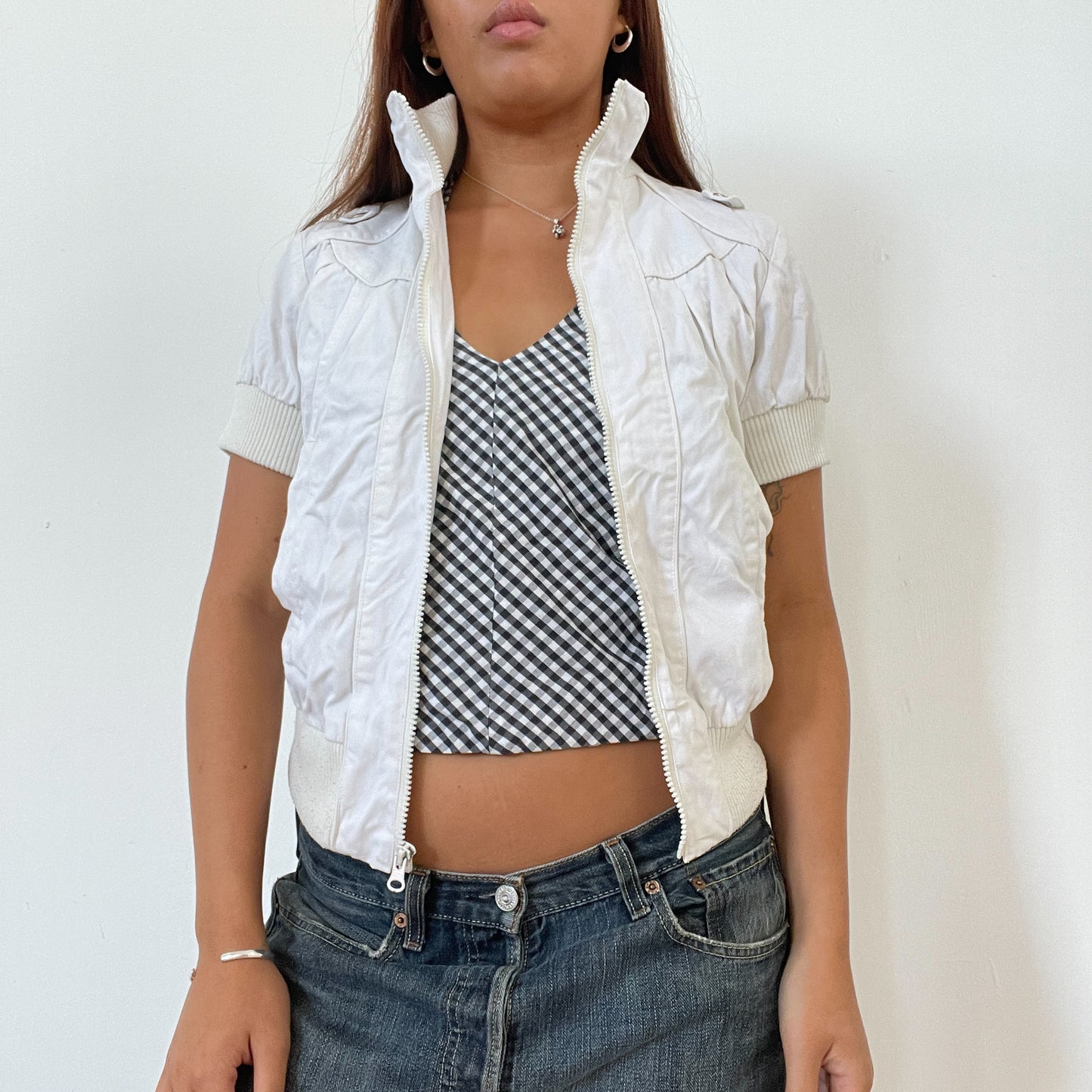 Vintage White Cargo Track Jacket