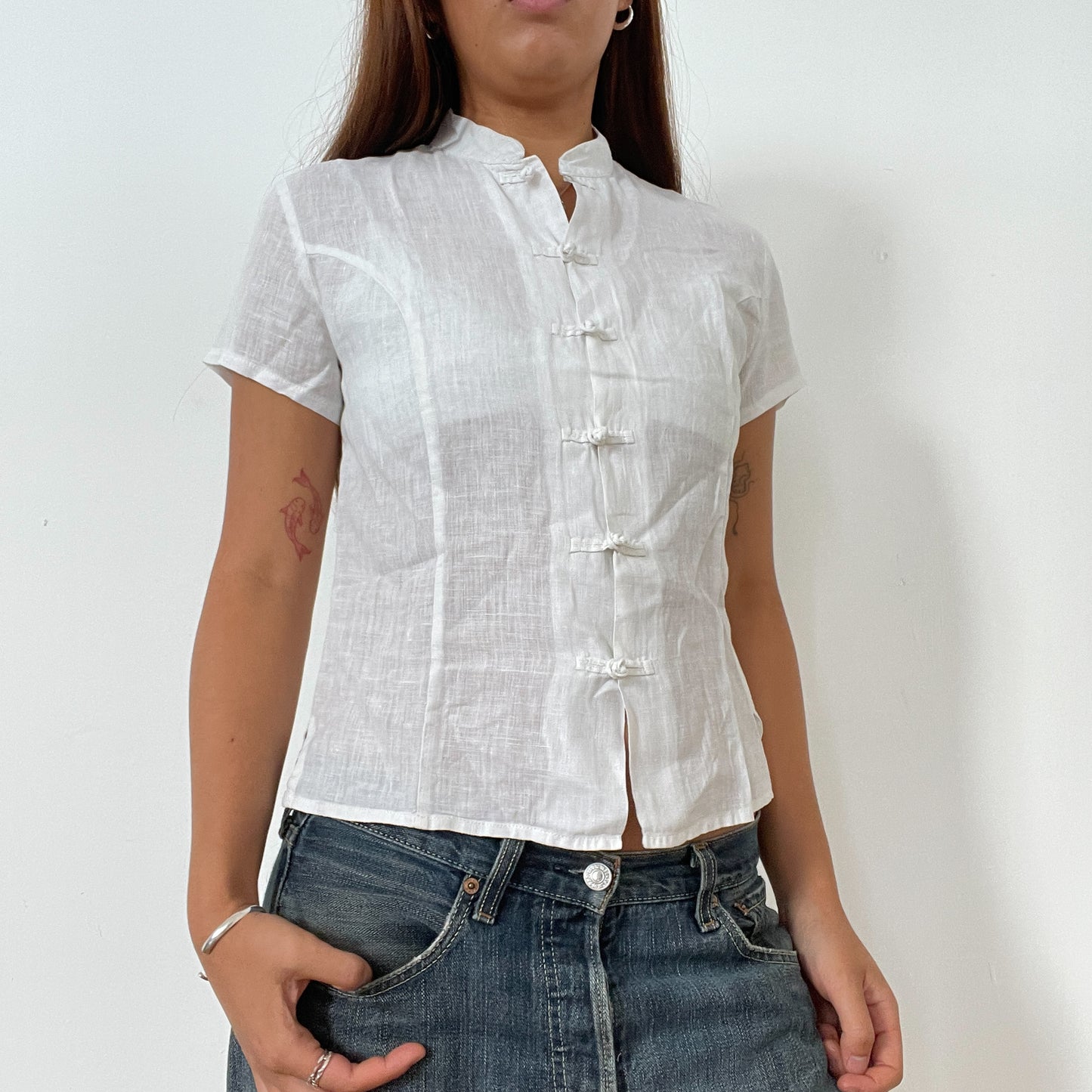 Vintage White Oriental Top