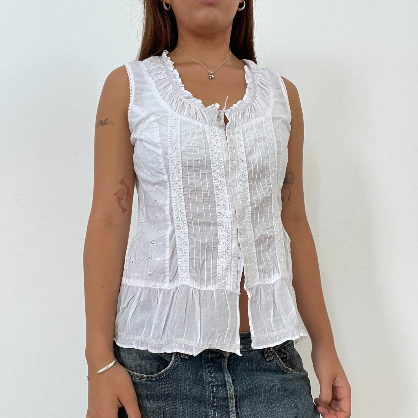 Vintage White BabyDoll Vest Top