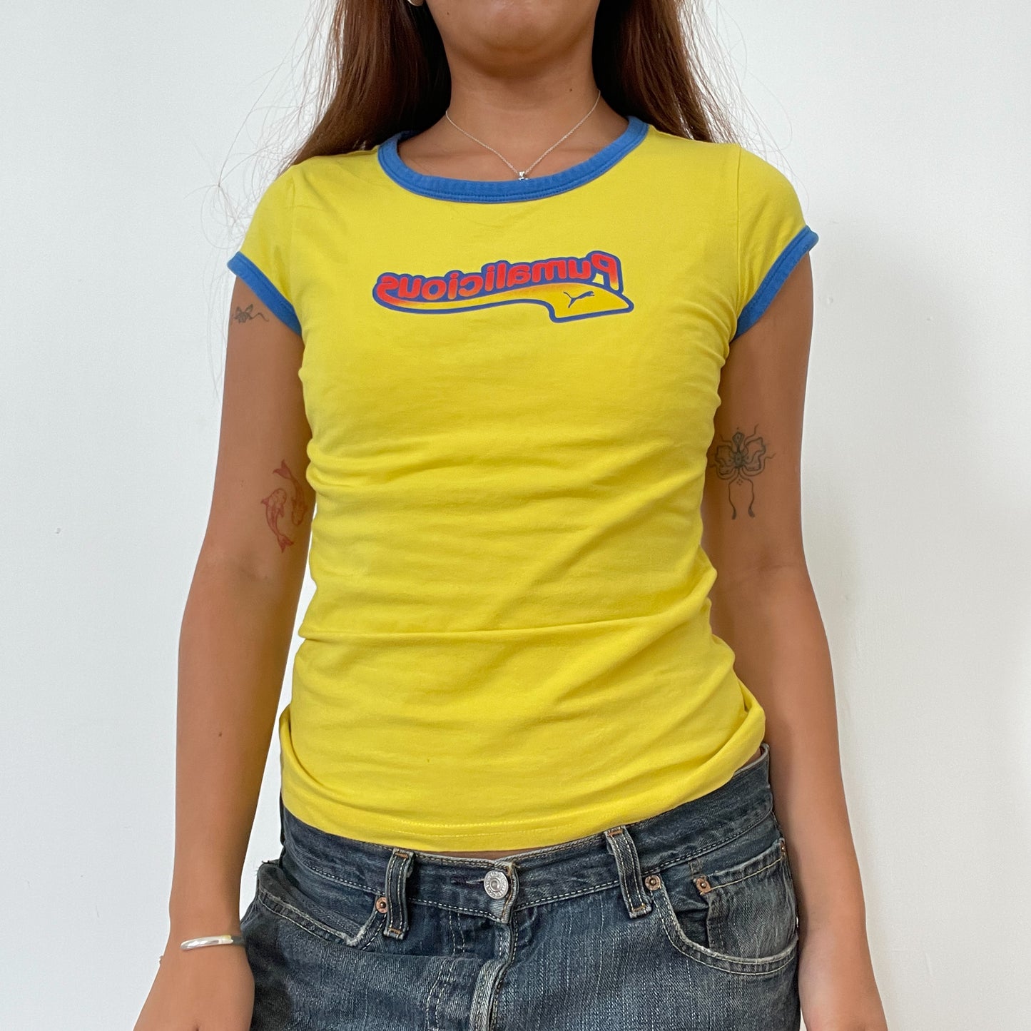 Vintage Puma Yellow Sporty Baby Tee