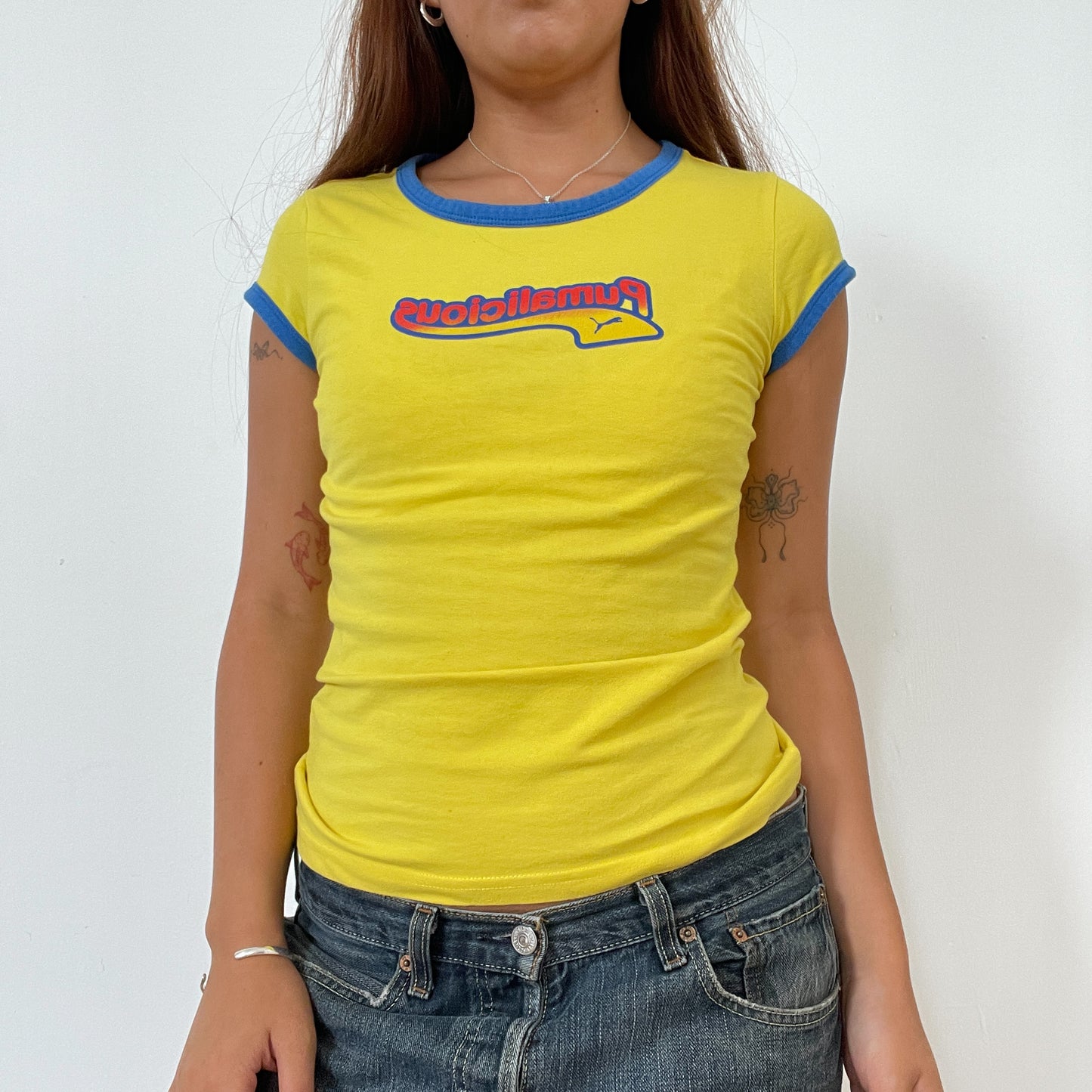 Vintage Puma Yellow Sporty Baby Tee