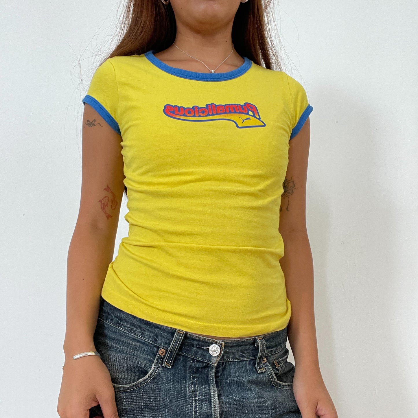 Vintage Puma Yellow Sporty Baby Tee