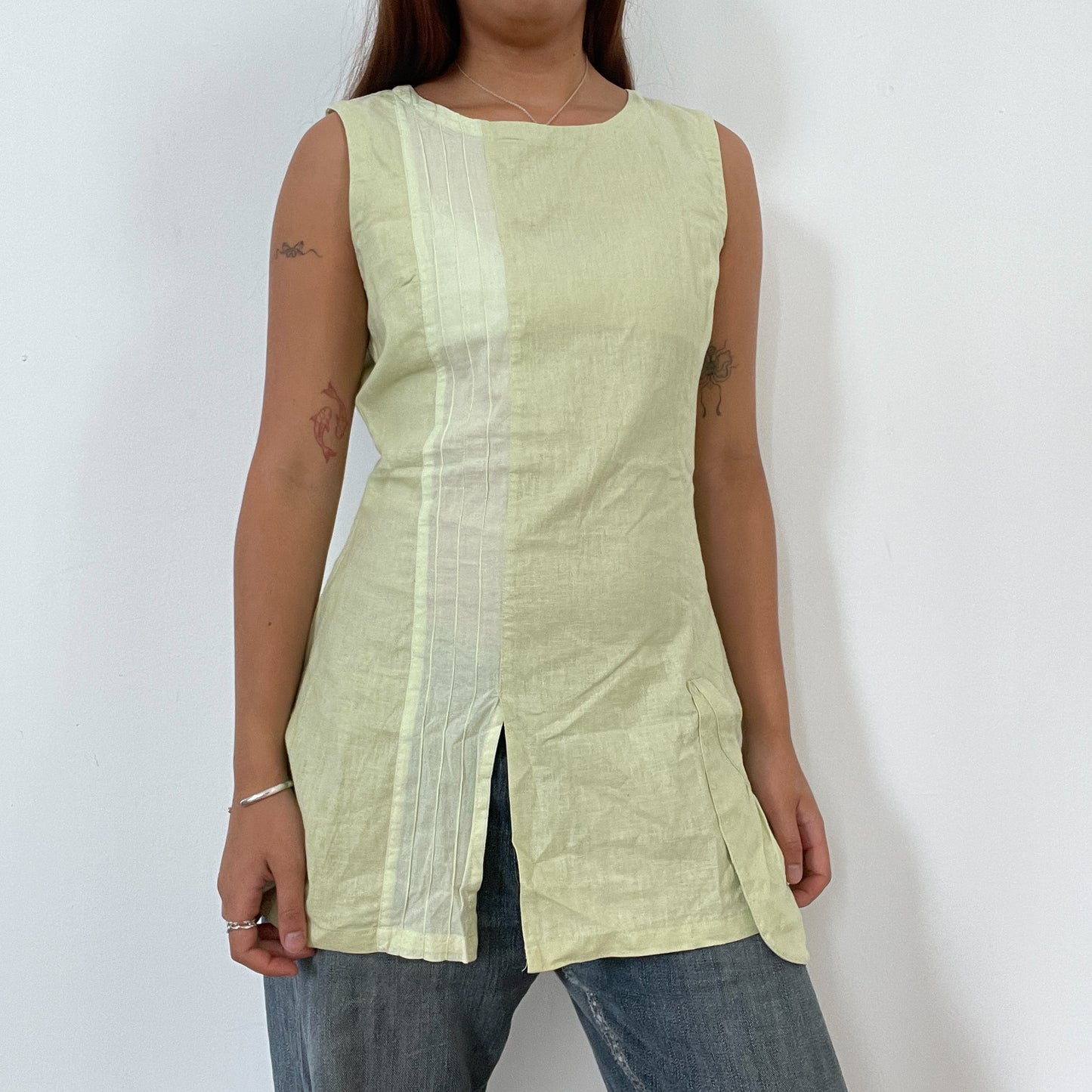 Vintage Yellow Linen Tunic Top