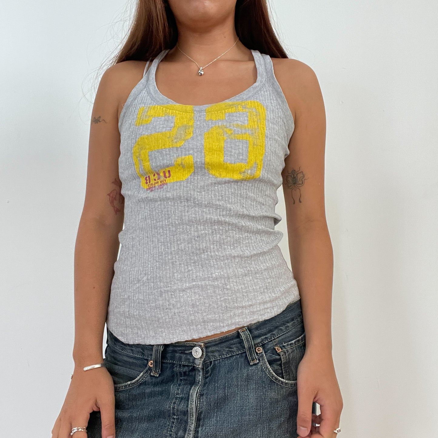 Vintage Grey Sporty Ribbed Vest