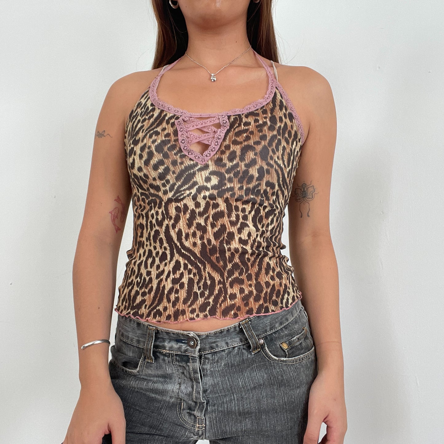 Vintage Leopard Print Sheer Vest