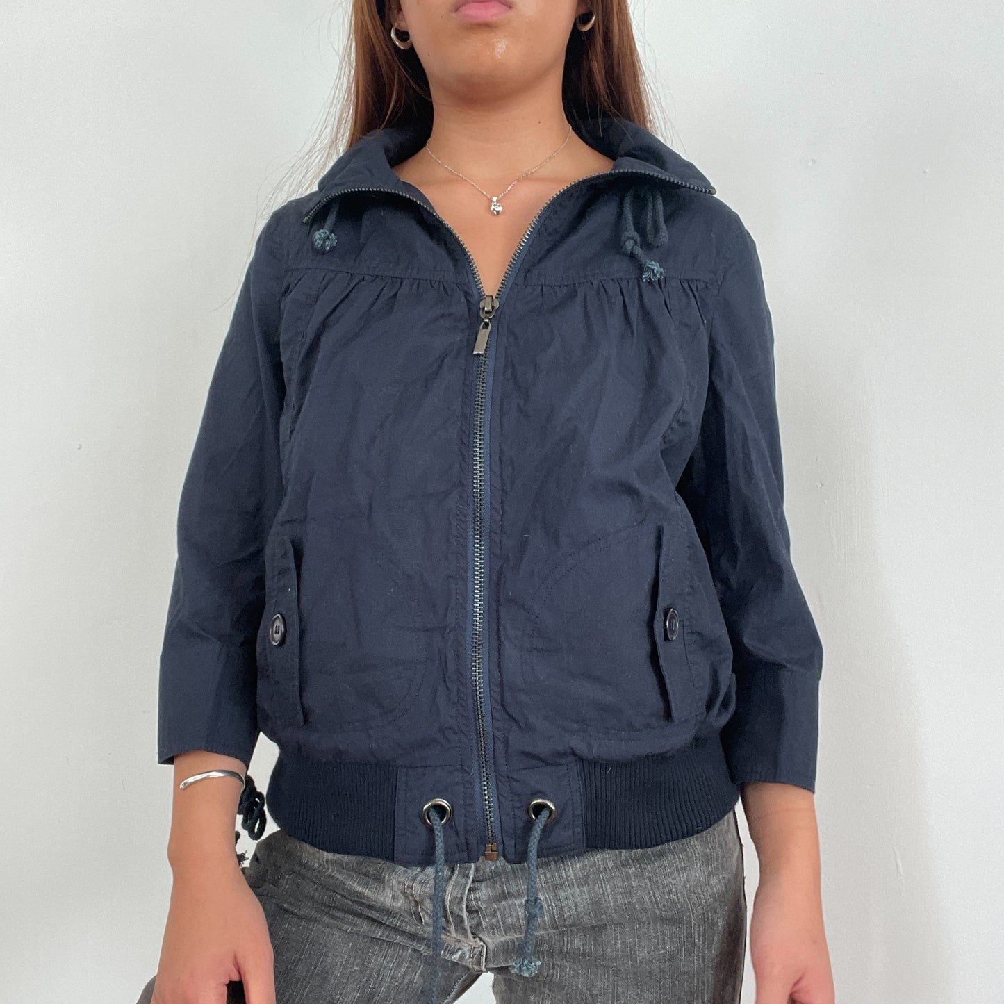 Vintage Navy Utility Cargo Jacket