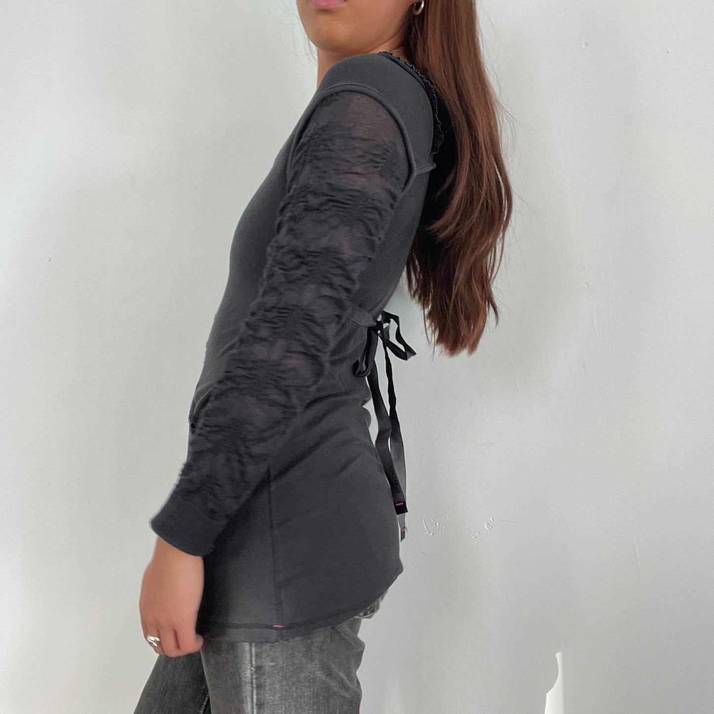 Vintage Cop Copine GreyTextured Tunic Top