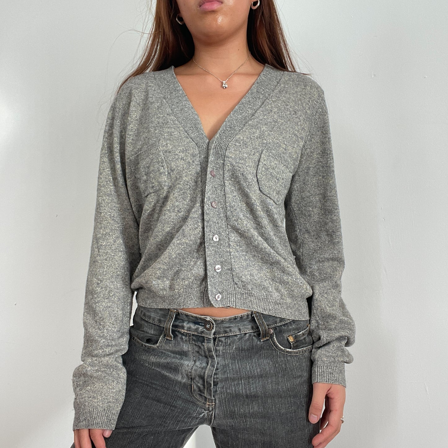 Vintage Grey Button Up Cardigan