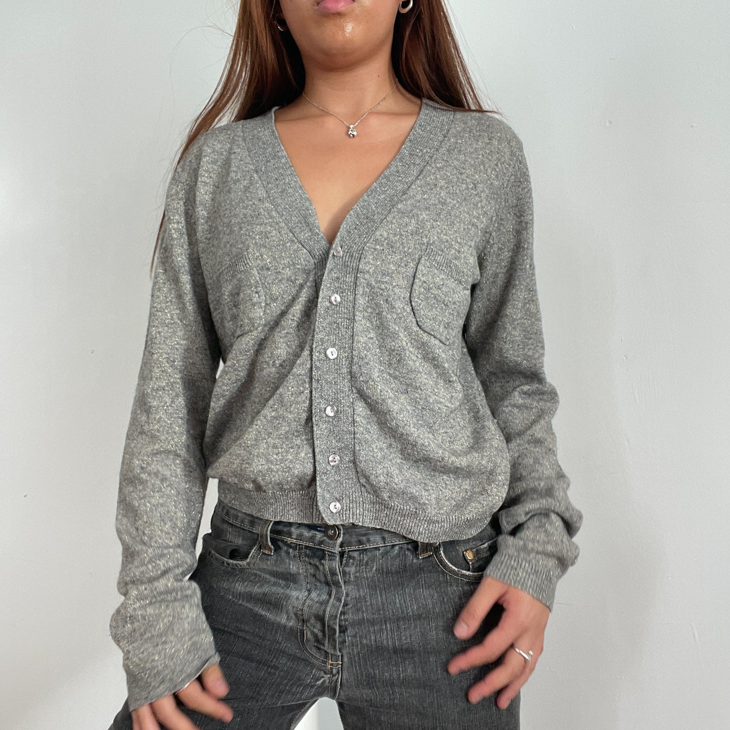 Vintage Grey Button Up Cardigan