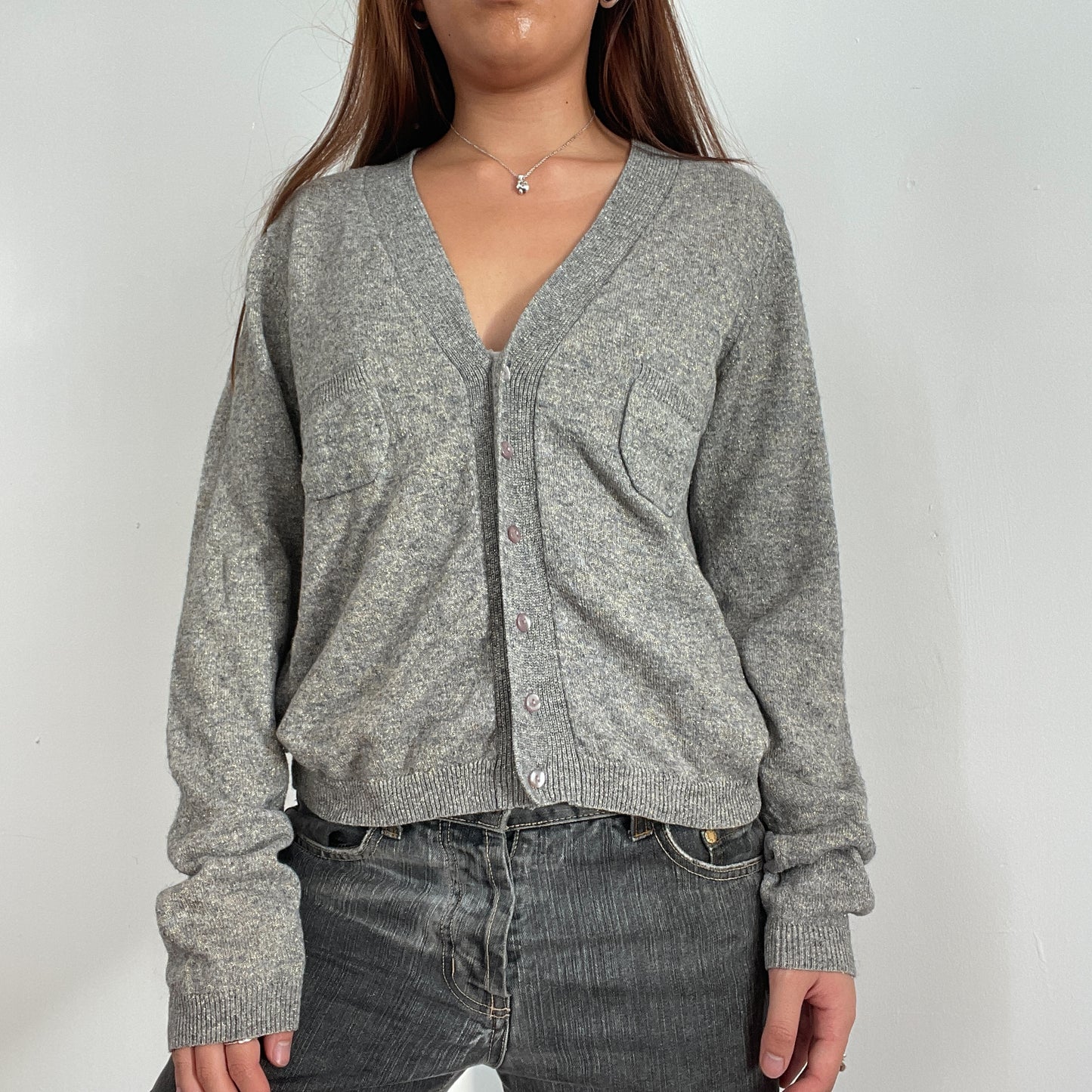 Vintage Grey Button Up Cardigan