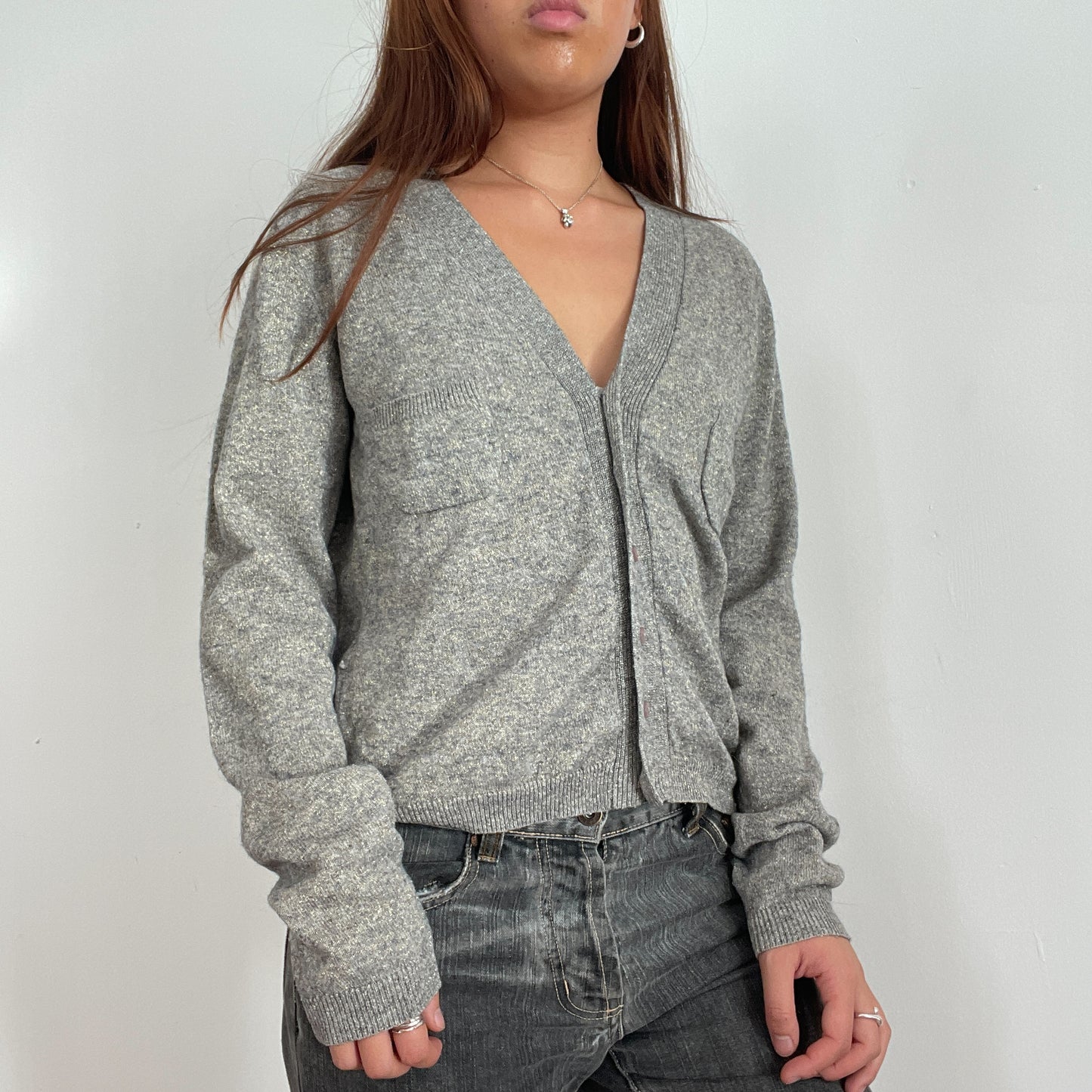 Vintage Grey Button Up Cardigan