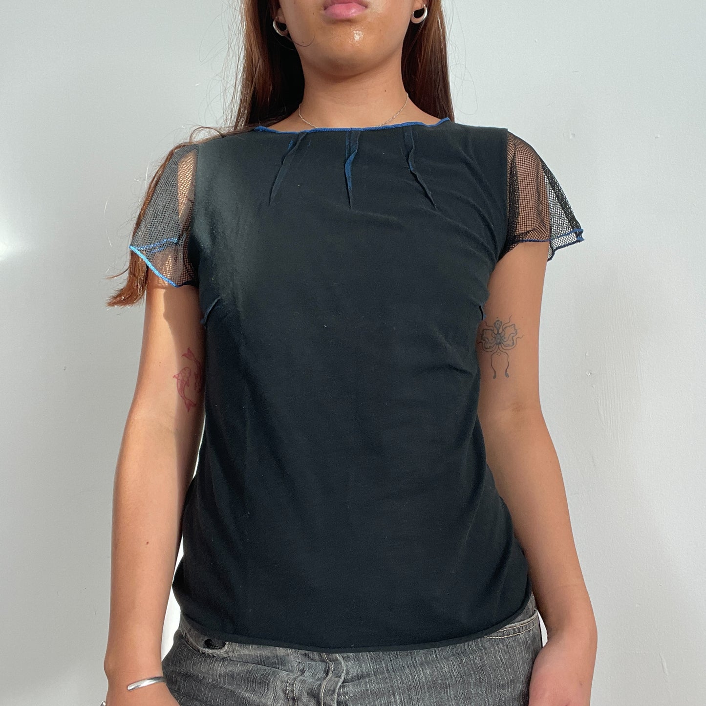 Vintage Black Mesh cop copine Tee