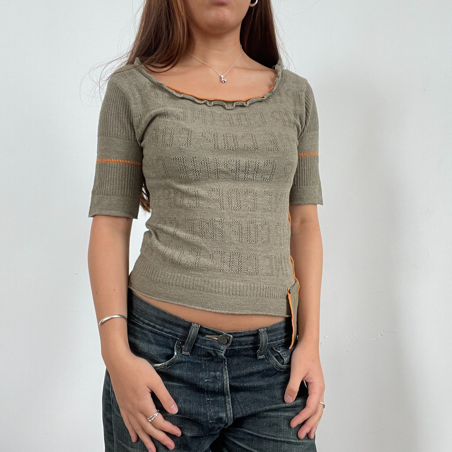 Vintage Khaki Cop Copine Knit Top