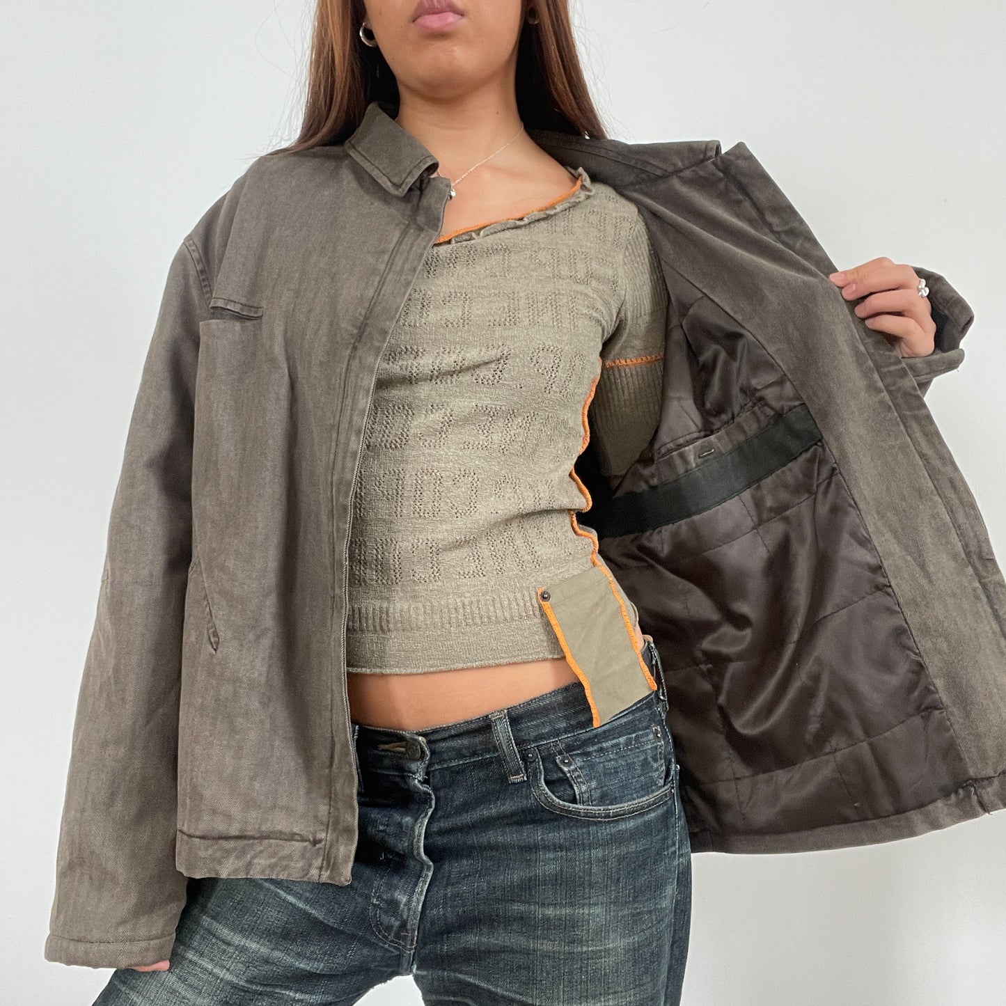 Vintage Brown Washed Collared Jacket