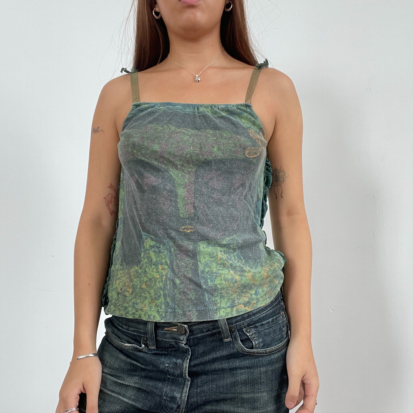 Vintage Green Graphic Custo Barcelona Vest Top
