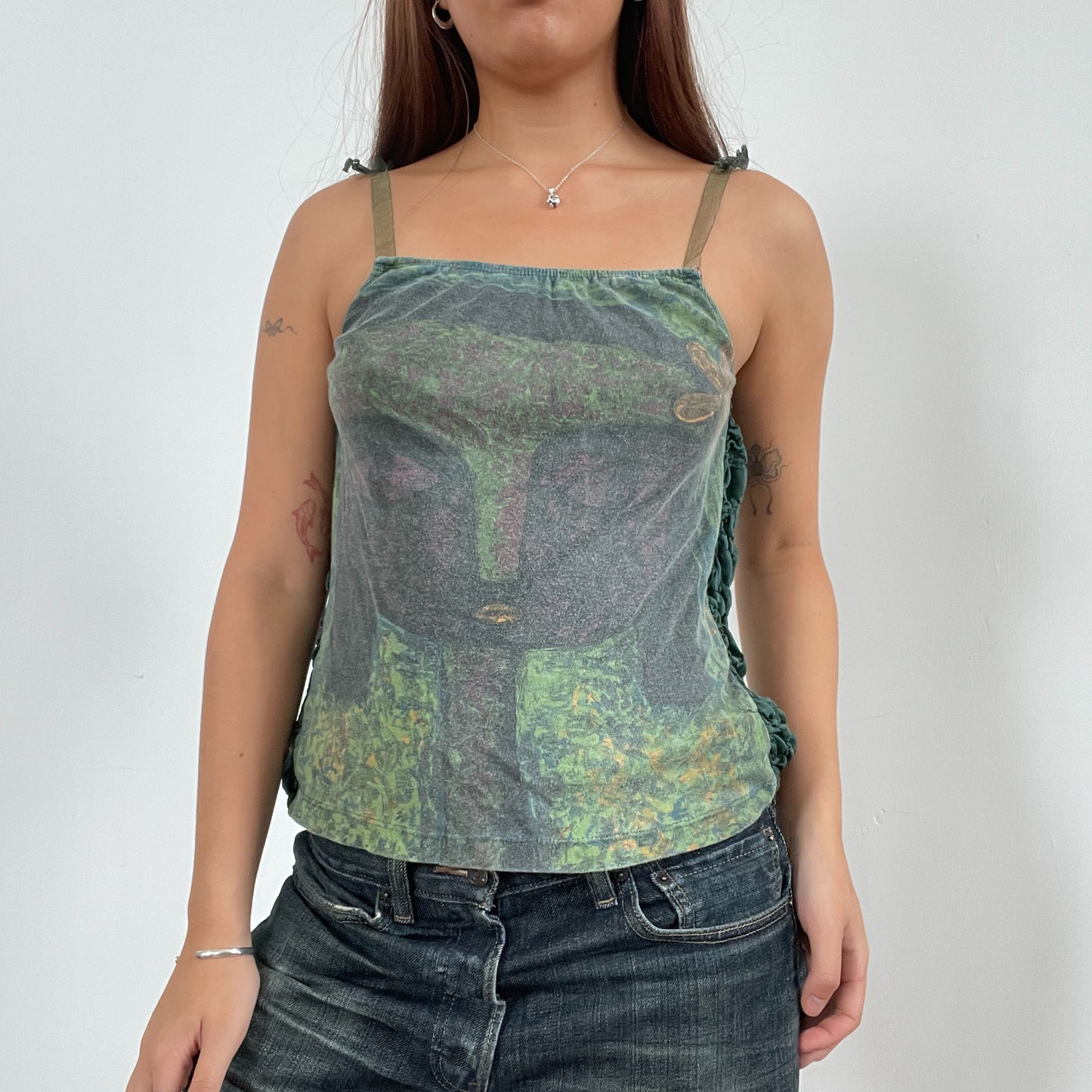 Vintage Green Graphic Custo Barcelona Vest Top