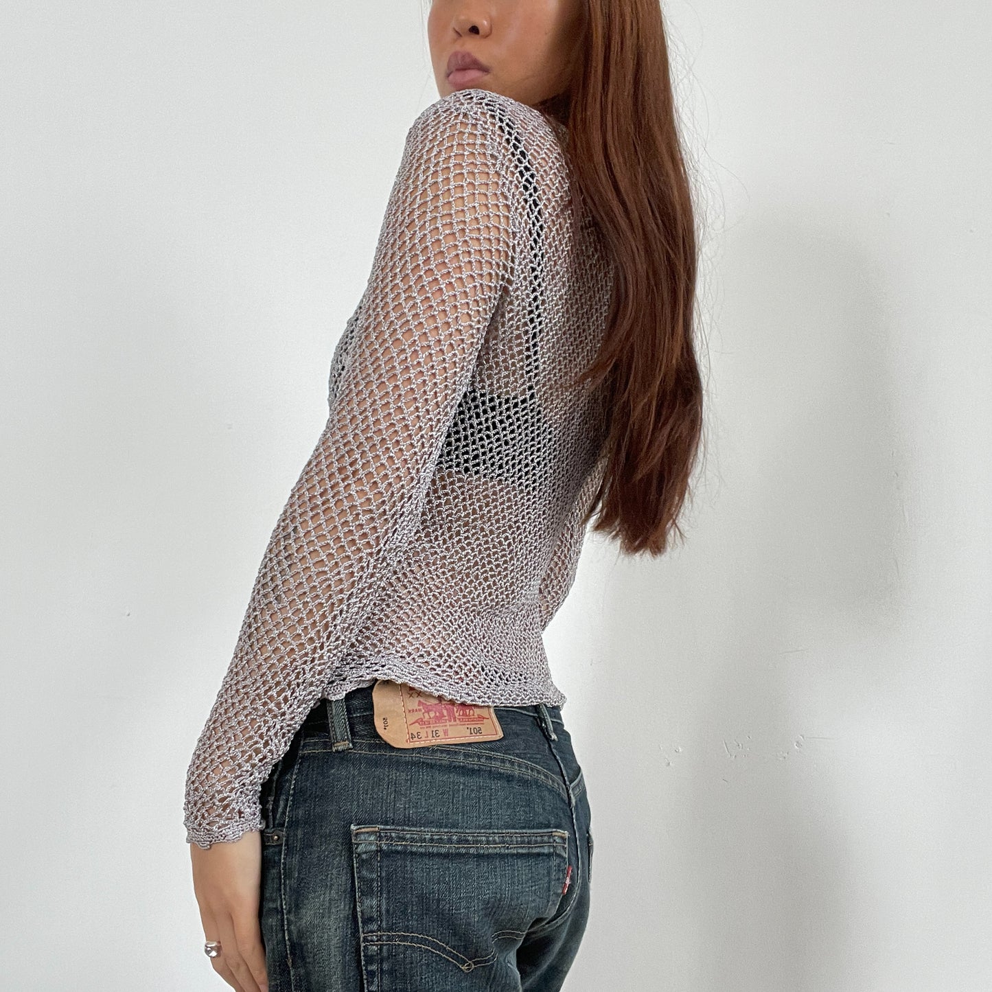 Vintage Lilac Mesh Long Sleeve Top