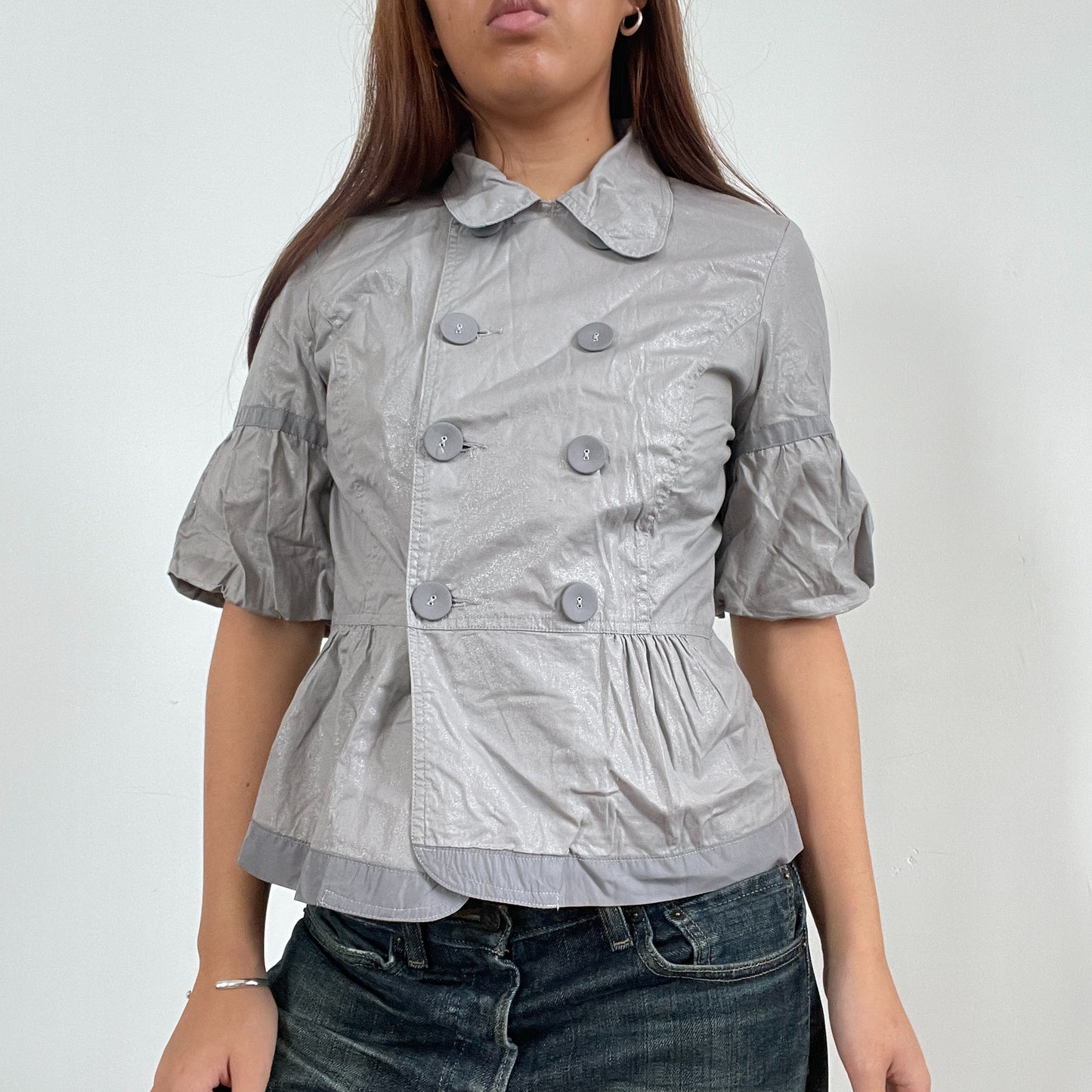 Vintage Grey Peacoat Swing Top