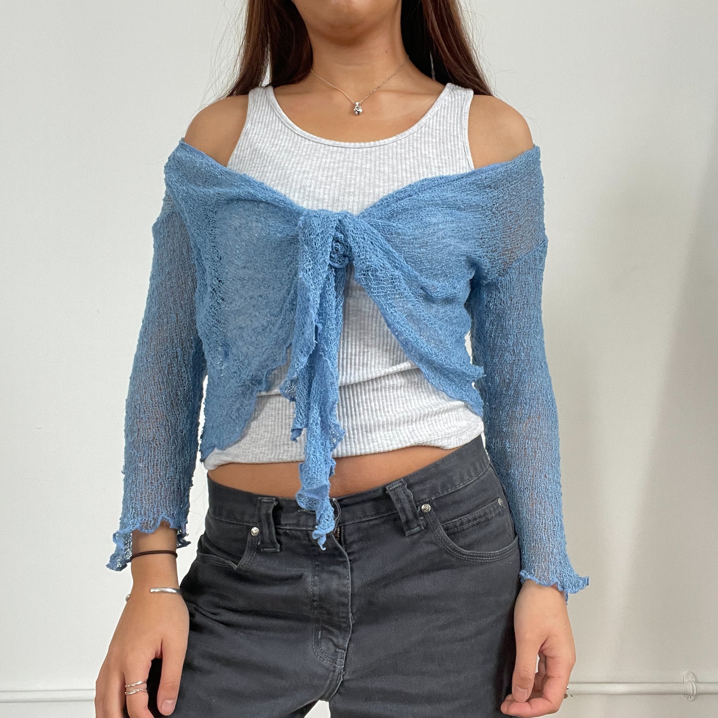 Vintage blue knit bolero