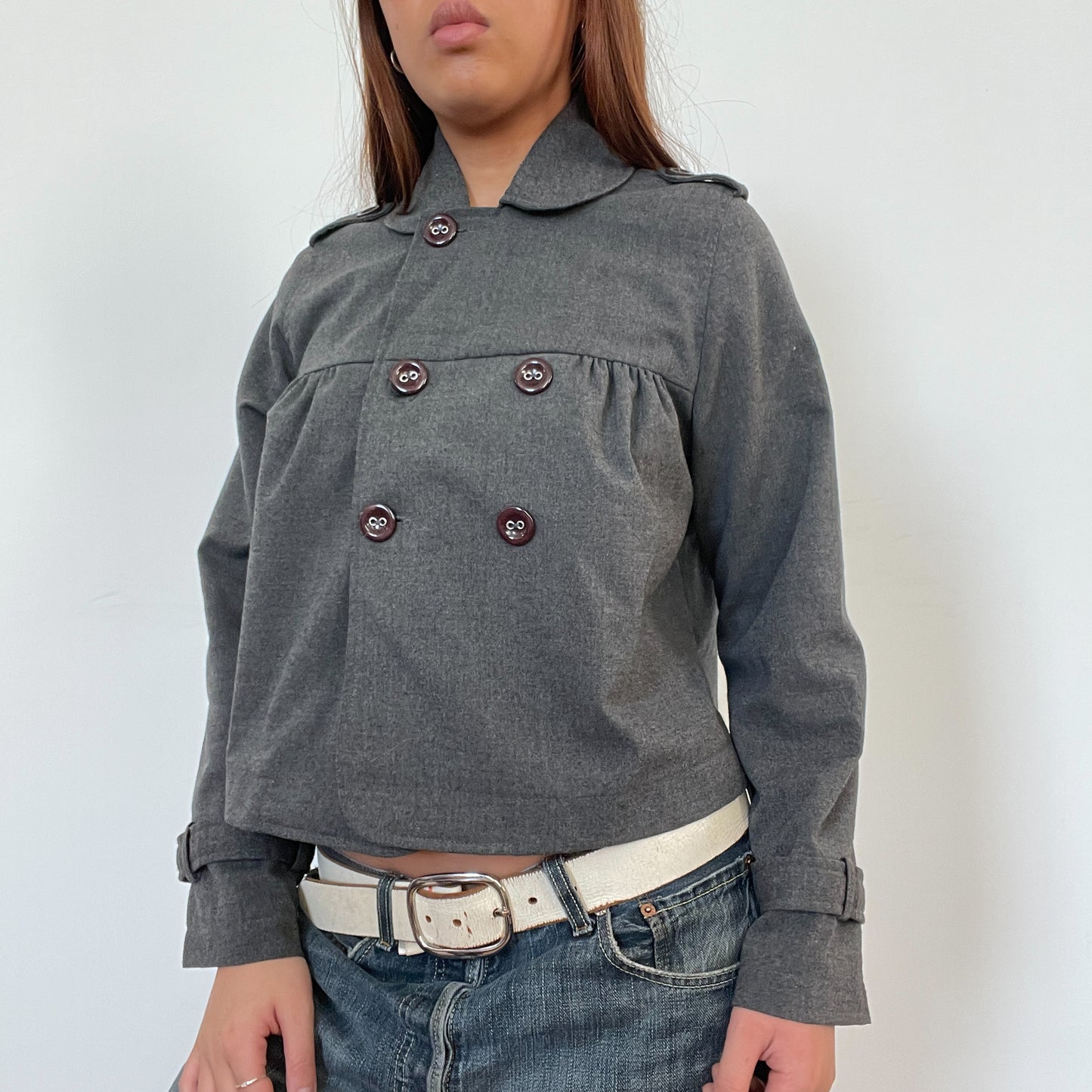 Vintage Grey Peacoat Jacket