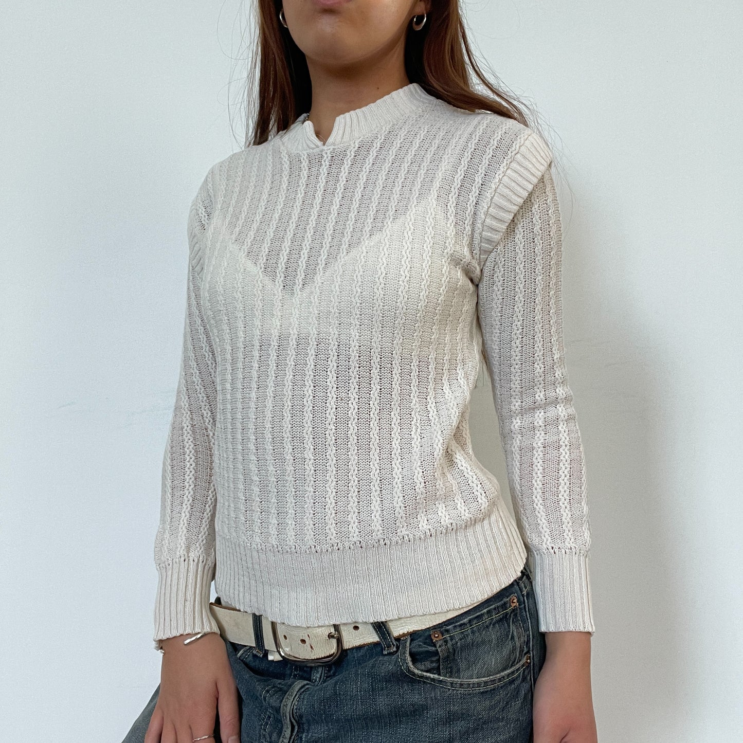 Vintage Off White Knit Jumper