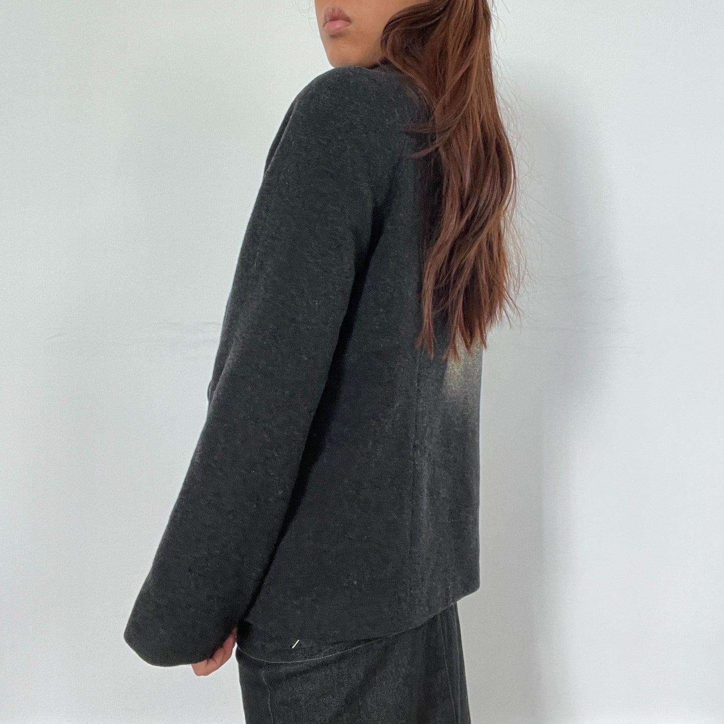 Vintage Grey Peacoat Wool Coat