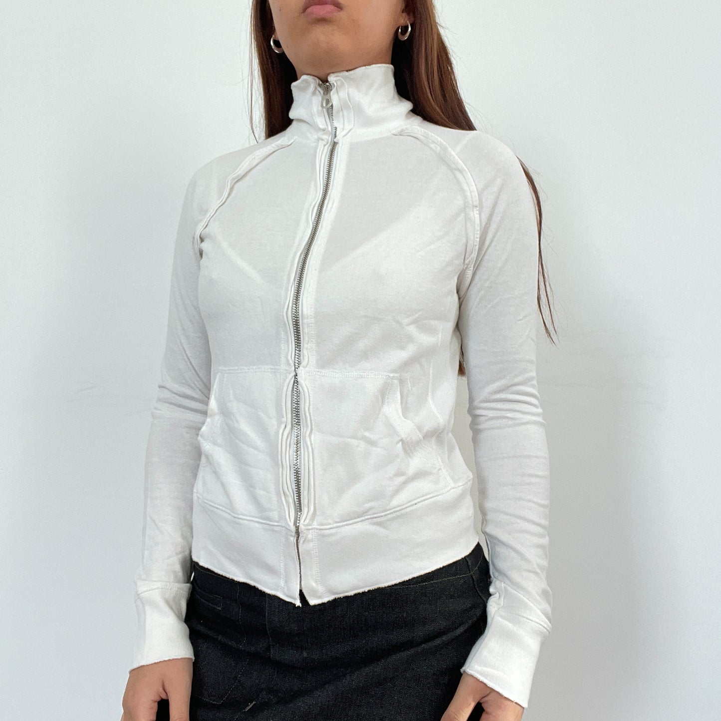 Vintage White Zip Up Jumper