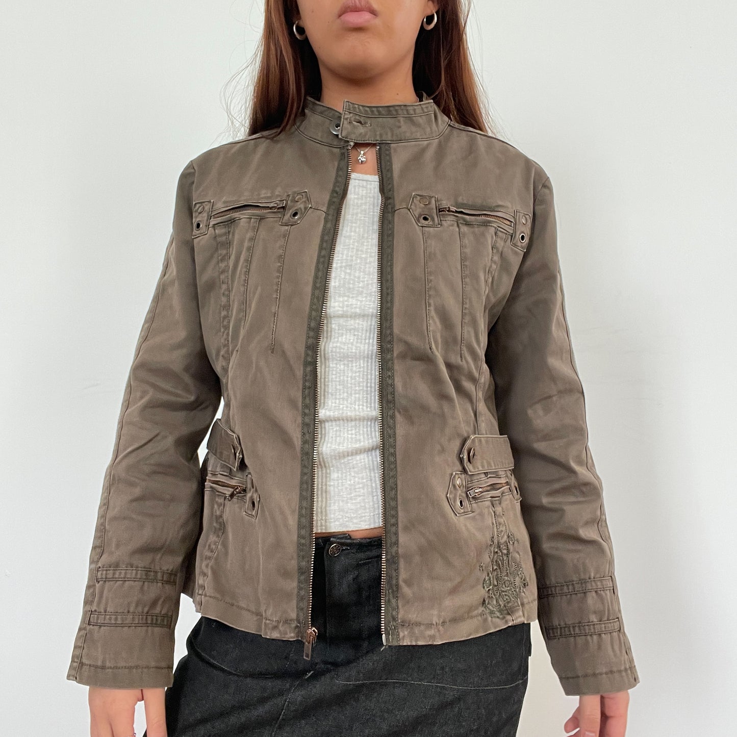 Vintage Khaki Brown Utility Jacket