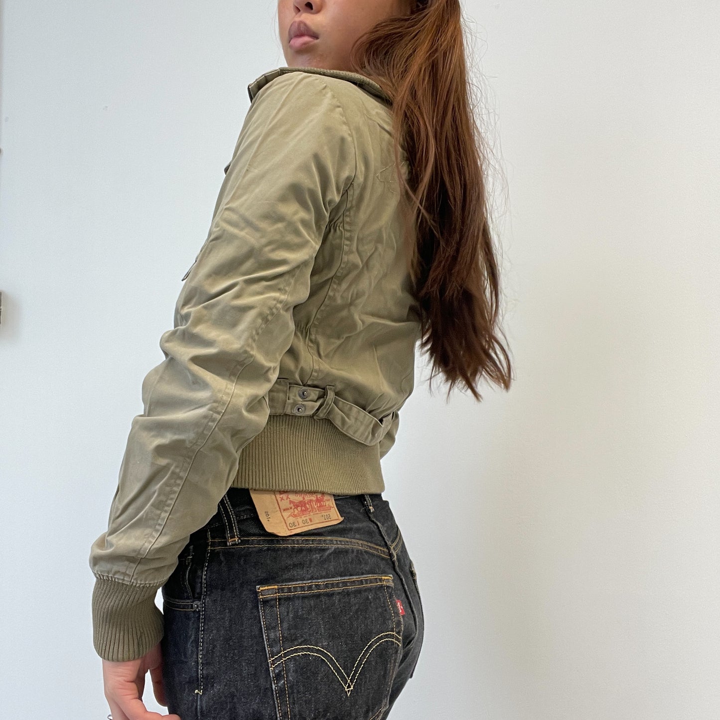 Light Khaki/Green Textured Utility Jacket
