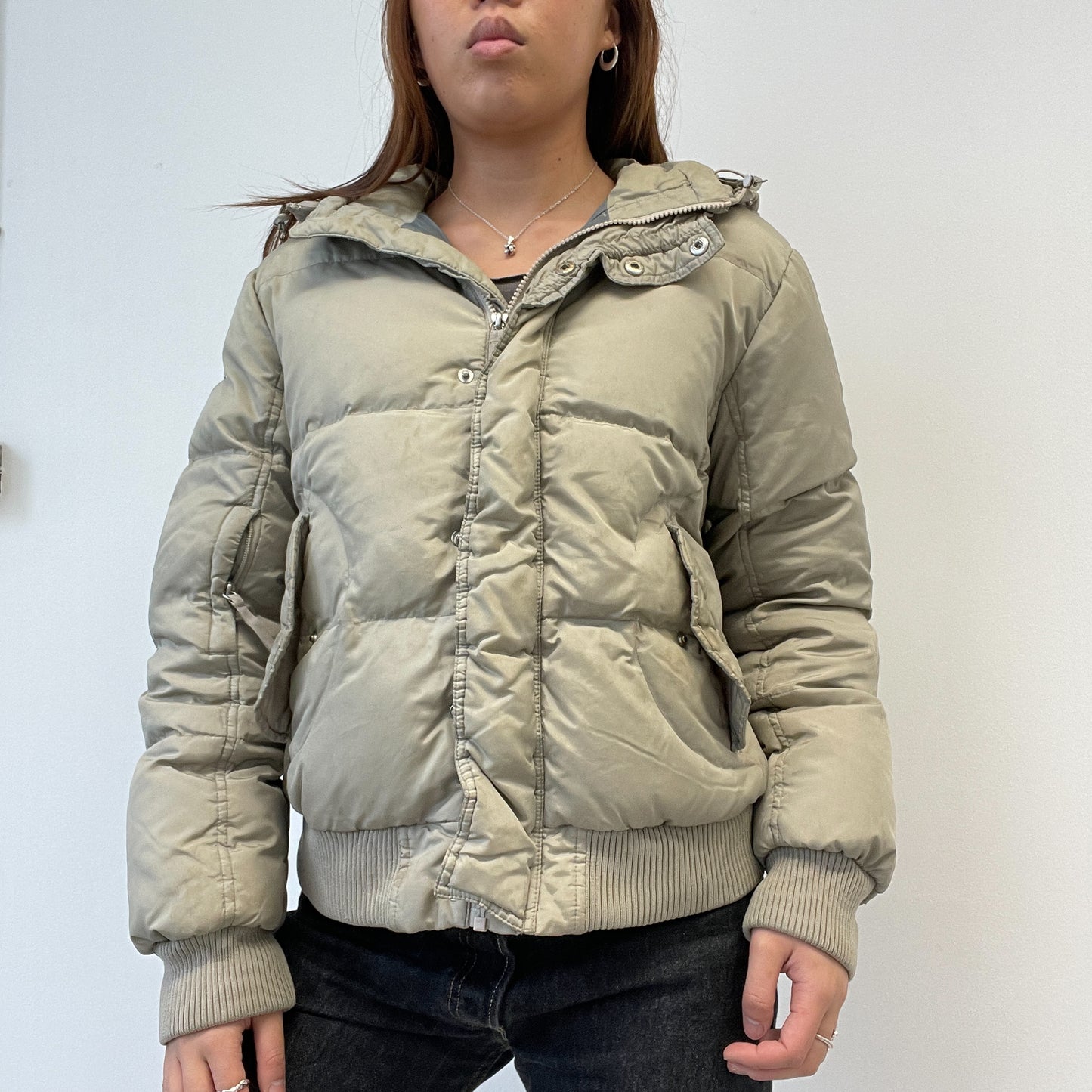 Light Green Hooded Puffer Jacket