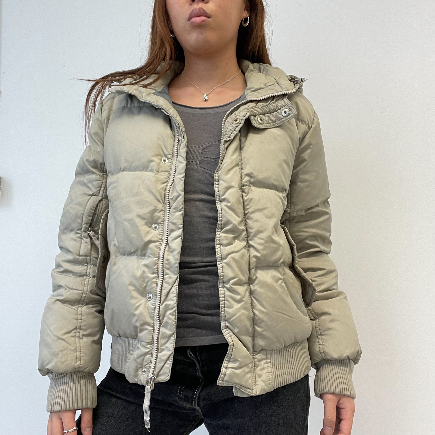 Light Green Hooded Puffer Jacket