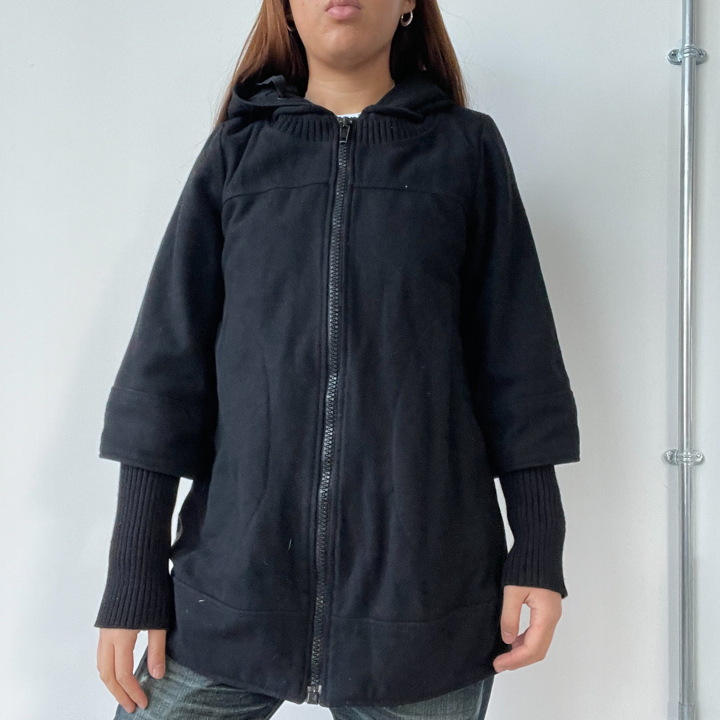 Black Wool Cop Copine Coat