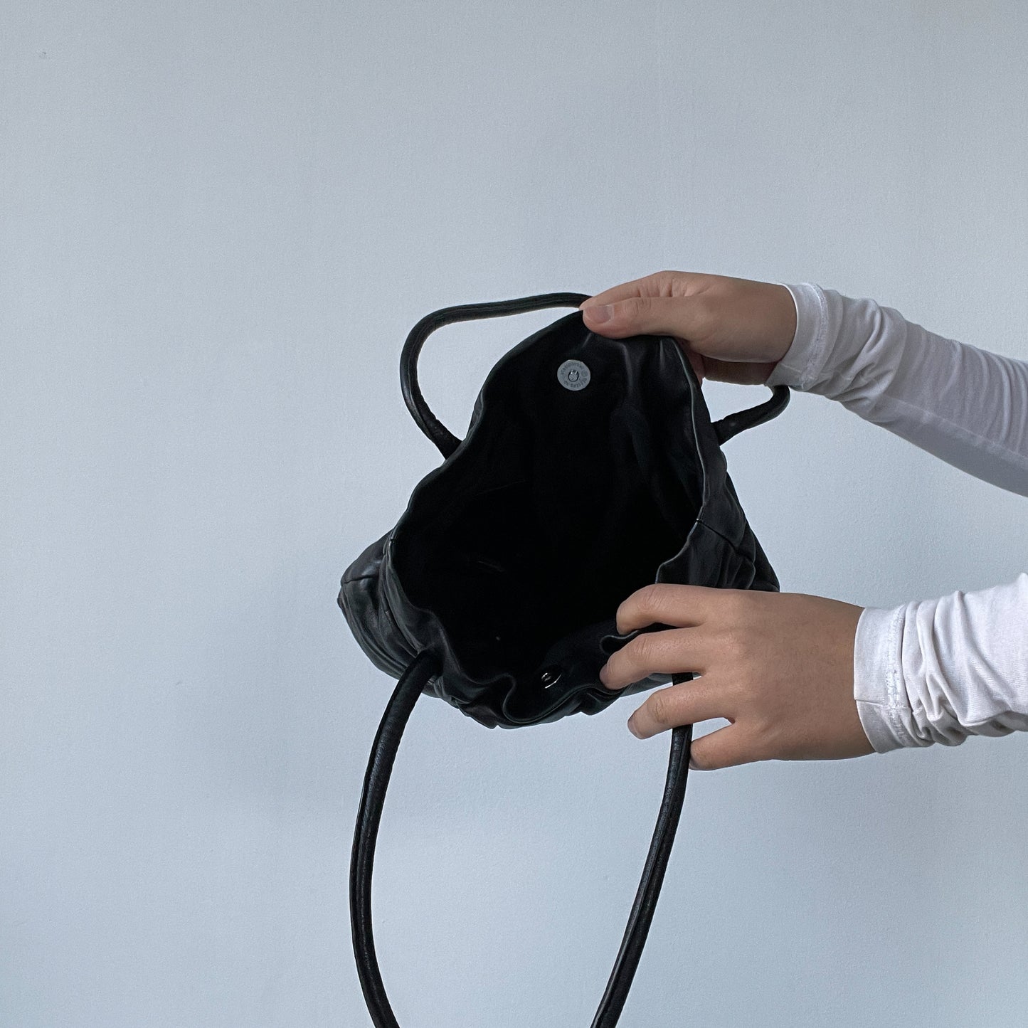 Black Ruched Shoulder Bag