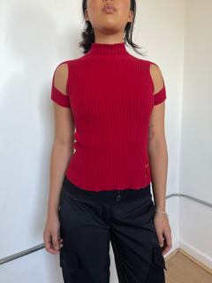 Vintage Red Knit Cop Copine Top