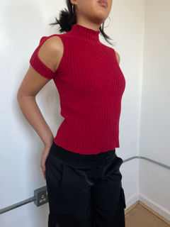 Vintage Red Knit Cop Copine Top