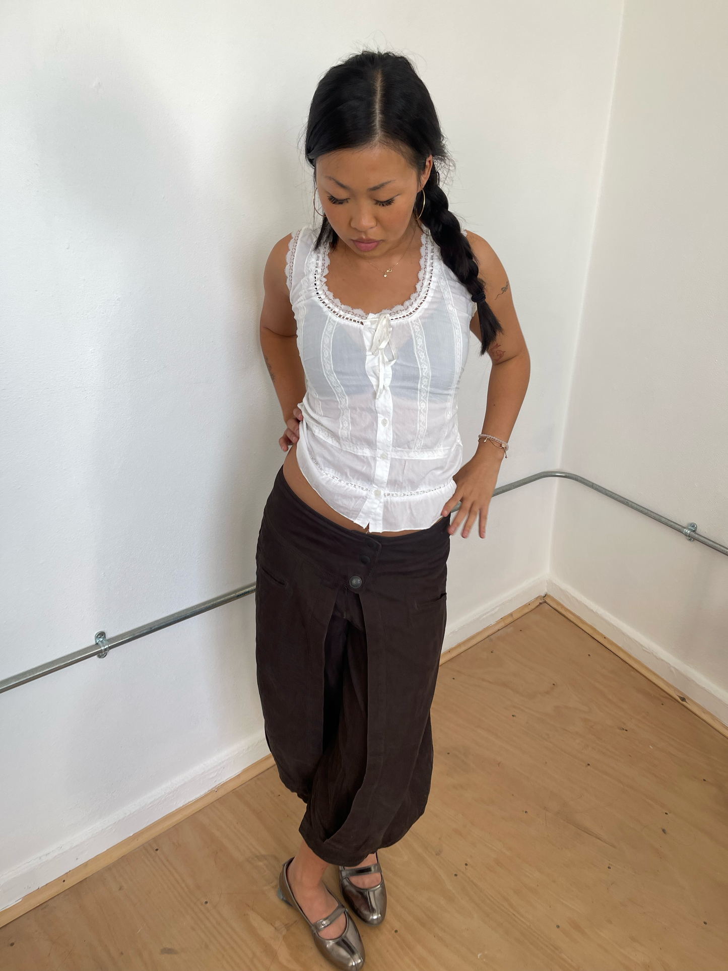 Vintage Brown Parachute Trousers