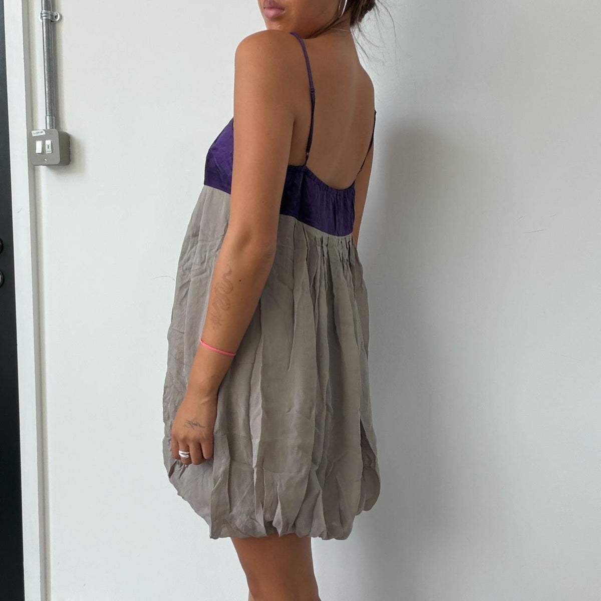 Vintage Satin Bubble Mini Dress