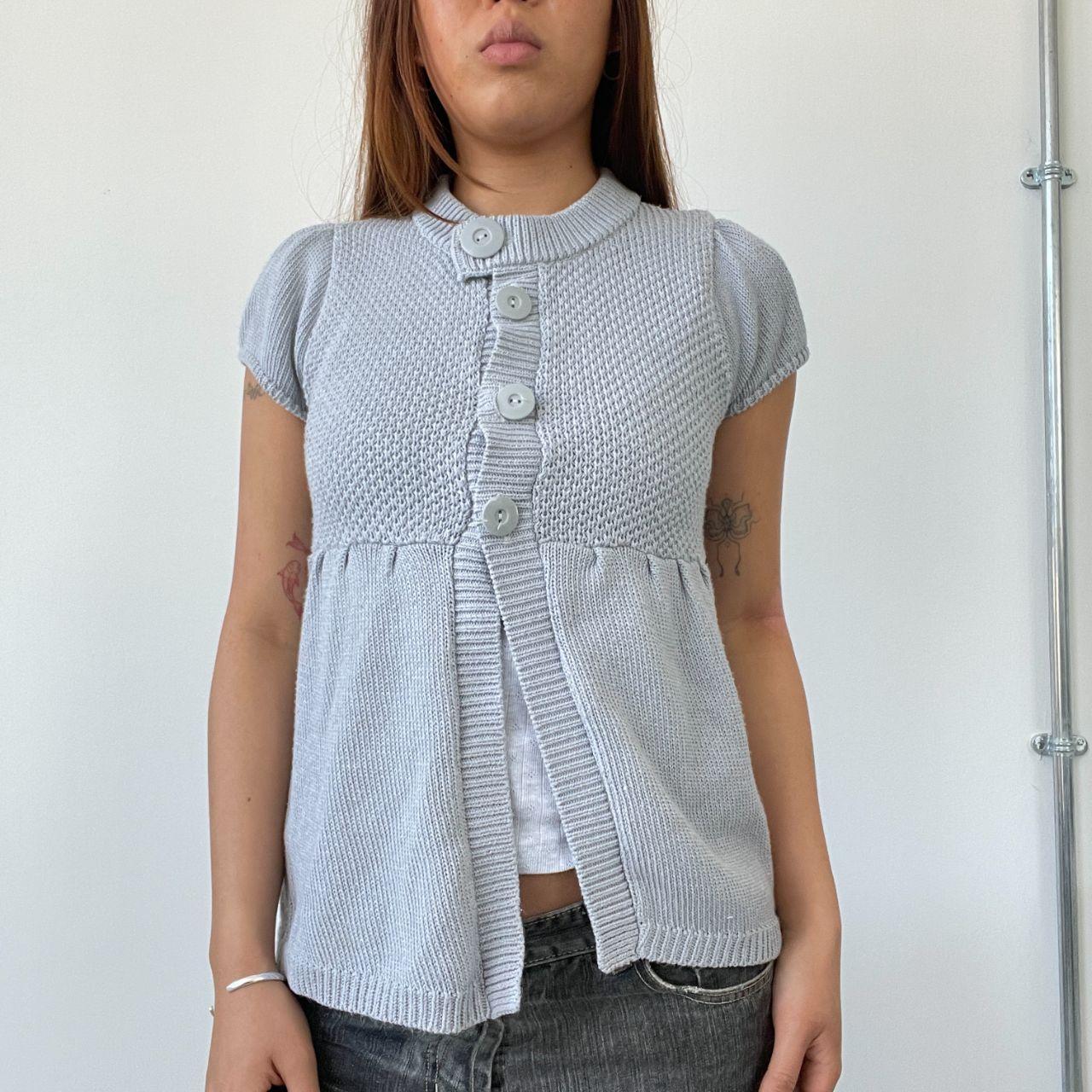 Grey Knitted Peplum Top