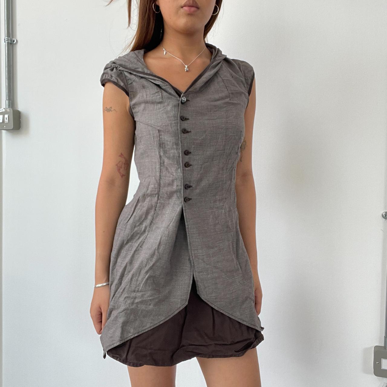 Cop Copine Brown Hooded Dress Top