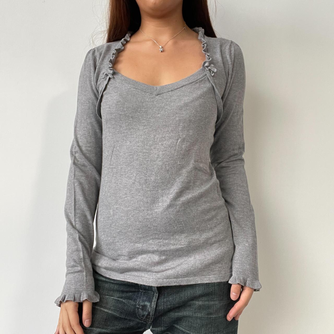 Grey Bolero Long Sleeve Top