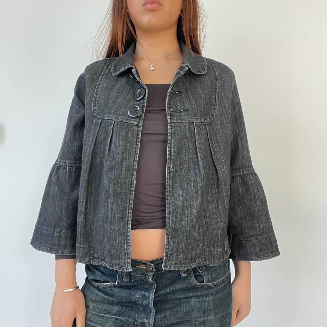 Grey Denim Washed Peacoat