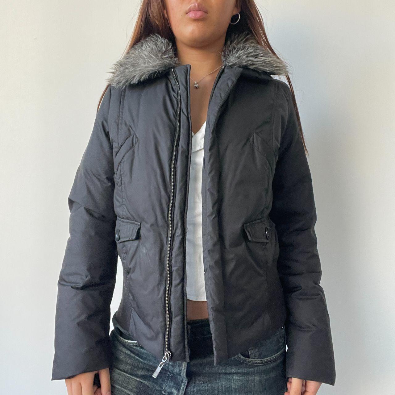Black Fur Collar Fitted Jacket