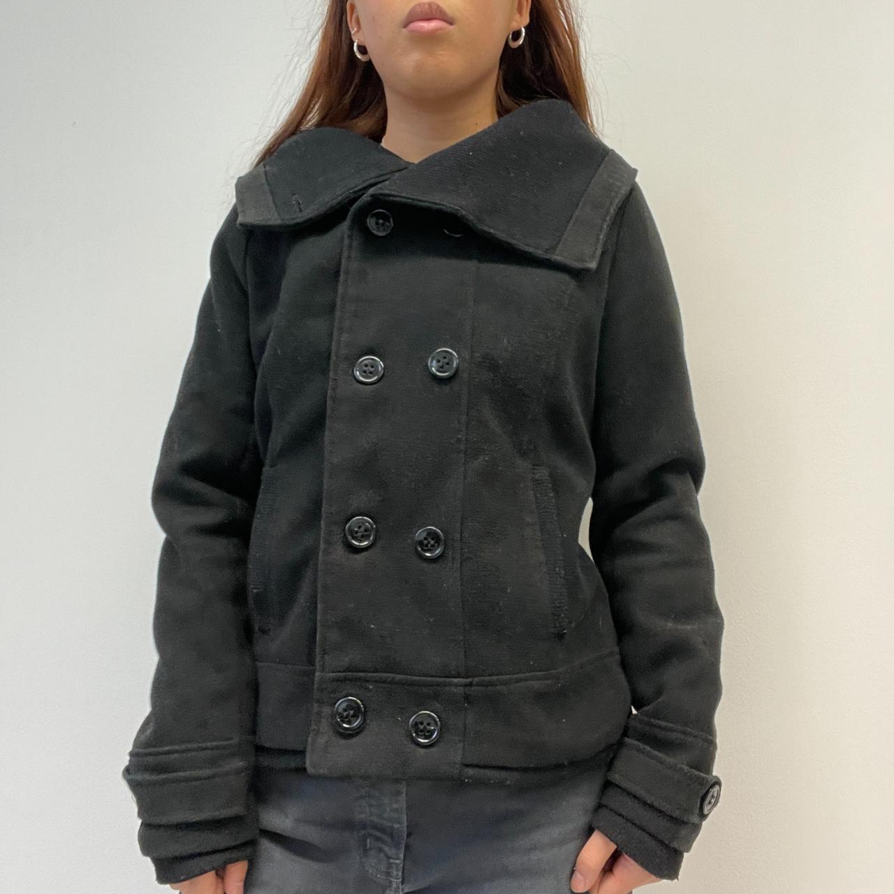 Black Double Breasted Peacoat