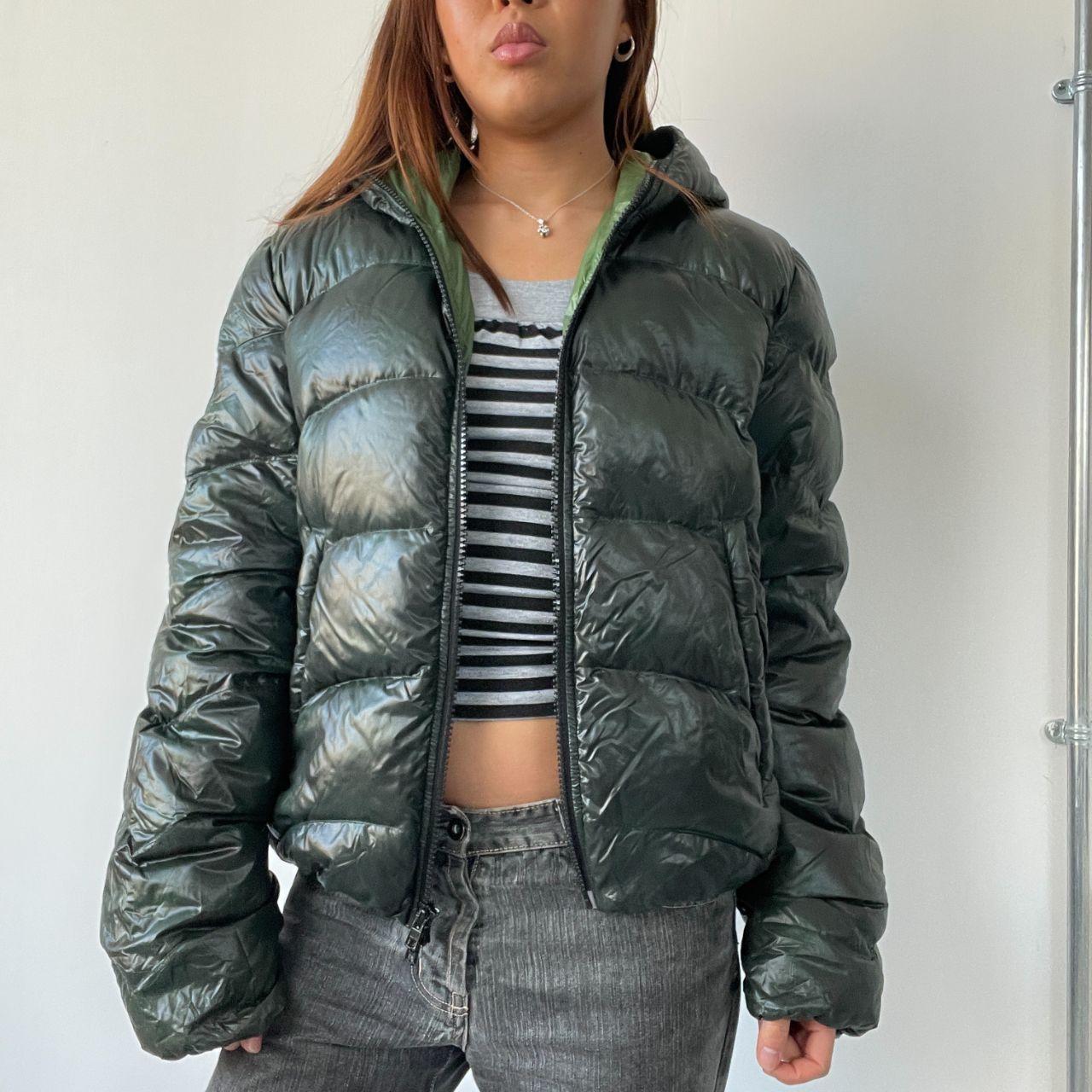 Green Shiny Puffer Jacket