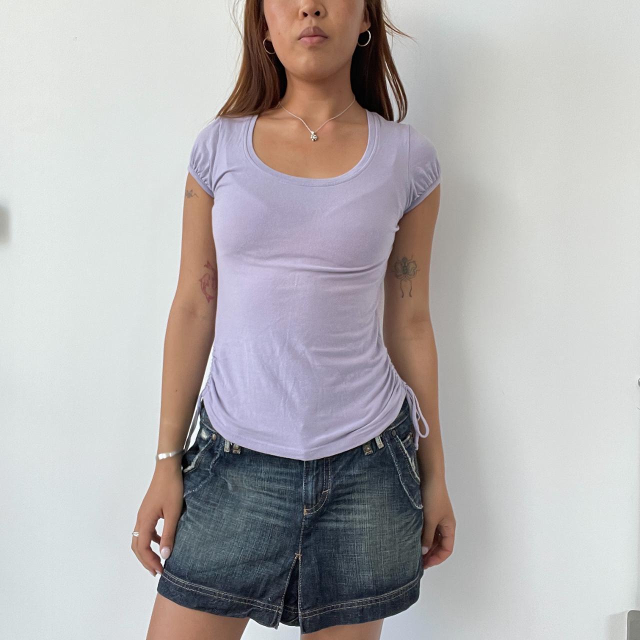 Lilac Rouched Baby Tee