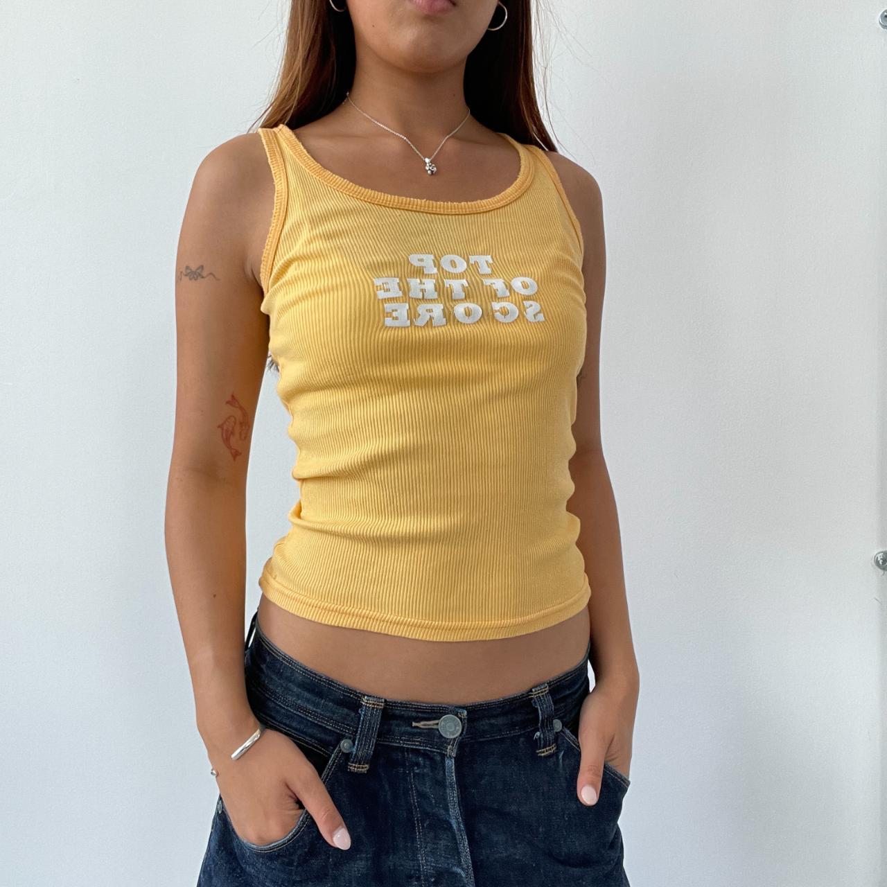 Orange Slogan Tank Top