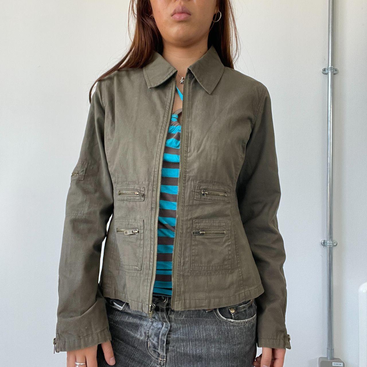 Khaki Fitted Utility Jacket